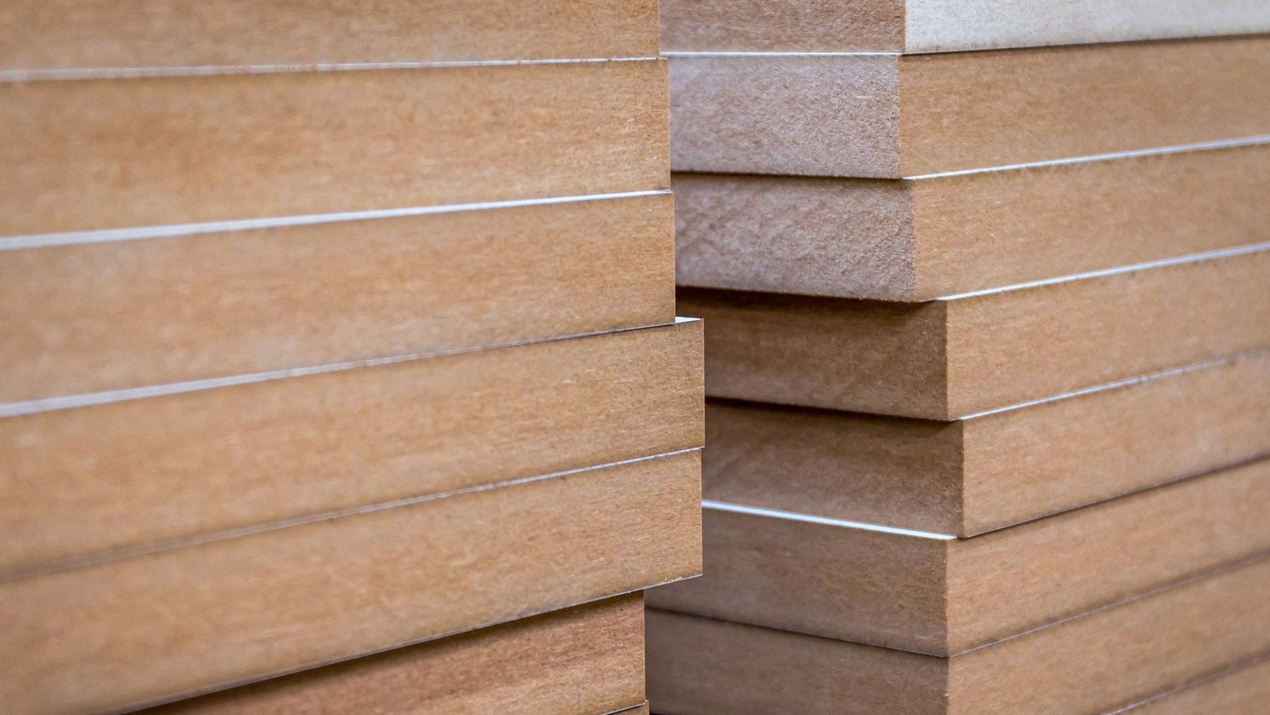 MDF Wood Stacked Up On Each Other