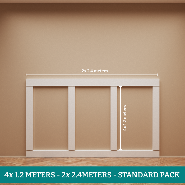 25mm Square Strips Wall Panel Kit-MR Mouldings Ltd