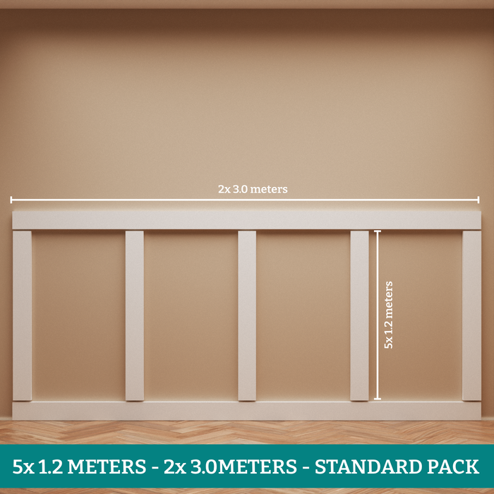 25mm Square Strips Wall Panel Kit-MR Mouldings Ltd