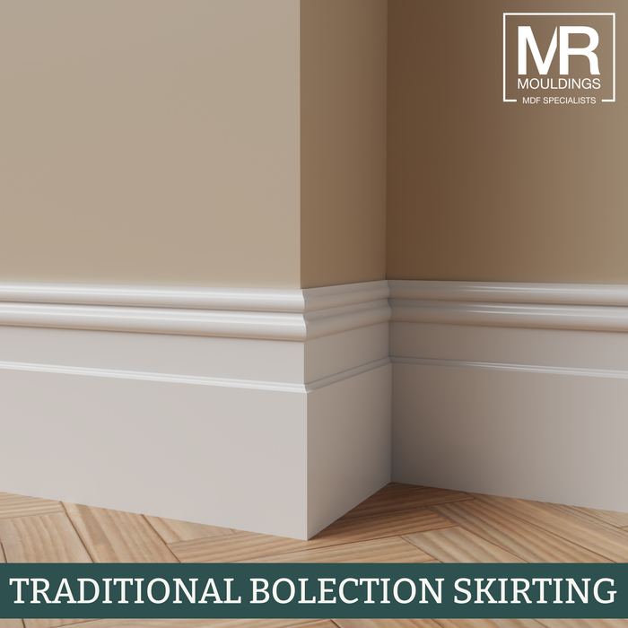 Traditional Bolection MDF Flexible Skirting Board-MR Mouldings Ltd