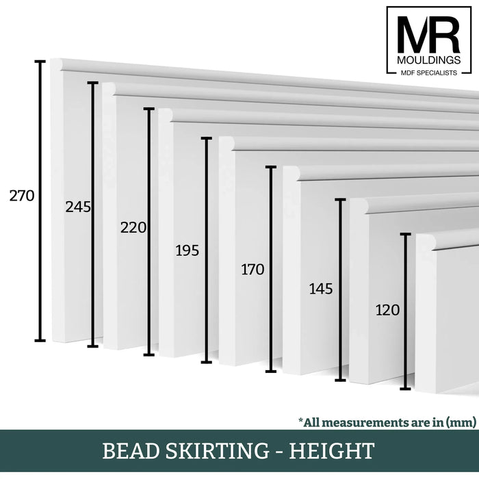 Bead Fire Rated MDF Skirting Board-MR Mouldings Ltd