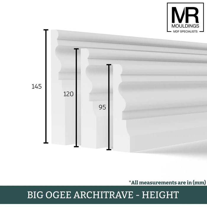 Big Ogee Fire Rated MDF Architrave-MR Mouldings Ltd