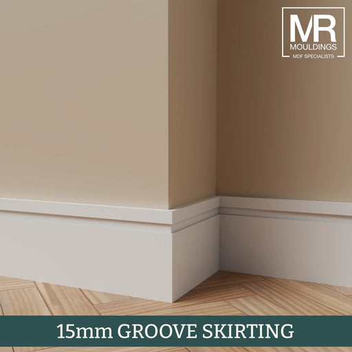 15mm Grooved Fire Rated MDF Skirting Board-MR Mouldings Ltd