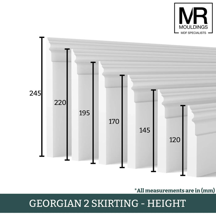 Georgian 2 Fire Rated MDF Skirting Board-MR Mouldings Ltd