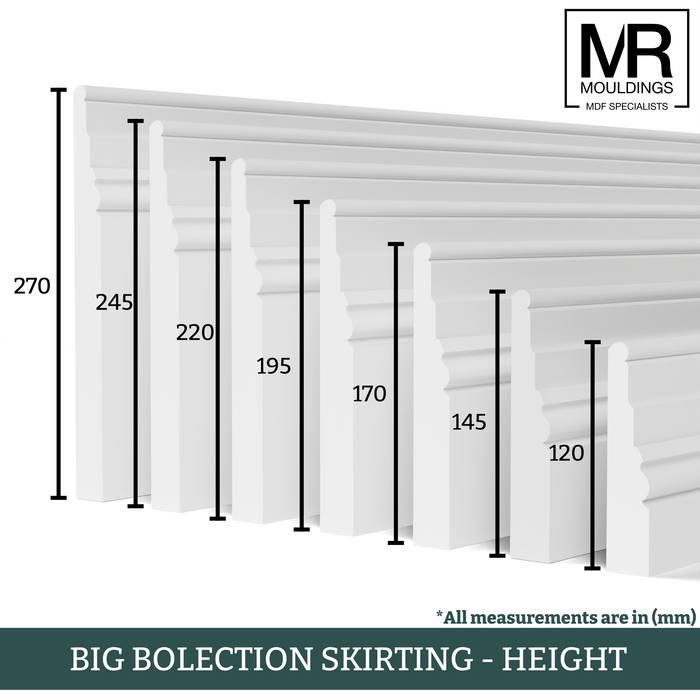Big Bolection MDF Flexible Skirting Board-MR Mouldings Ltd