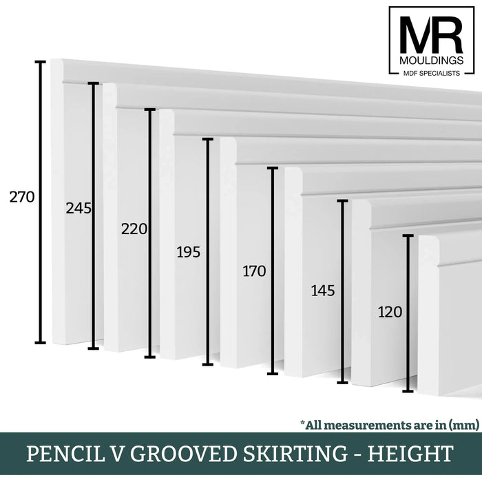 Pencil Round V Groove Fire Rated MDF Skirting Board-MR Mouldings Ltd