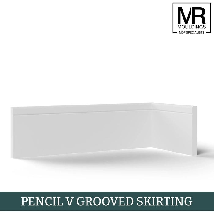 Pencil Round V Groove Fire Rated MDF Skirting Board-MR Mouldings Ltd