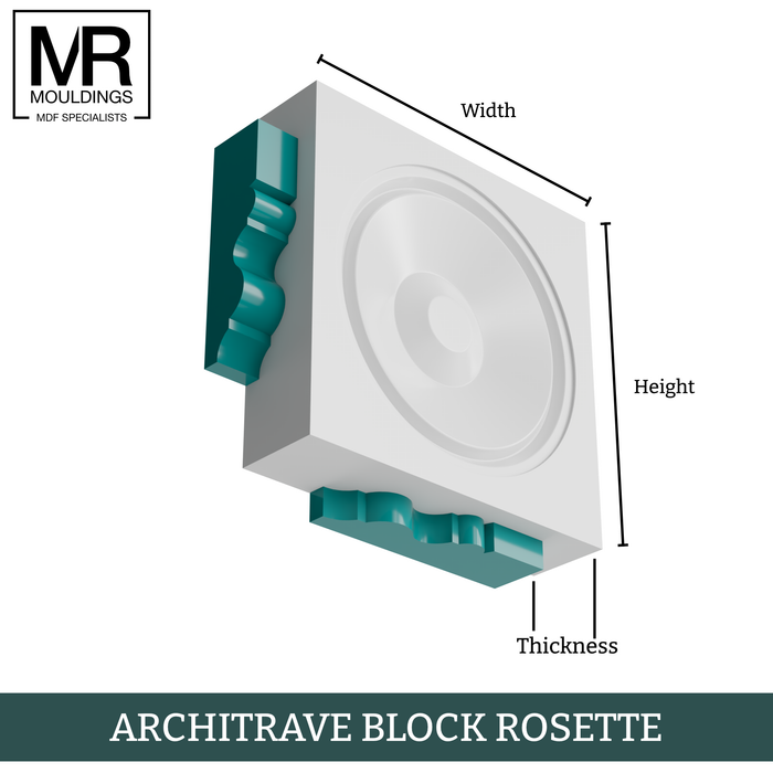 Rosette MDF Architrave Block-MR Mouldings Ltd
