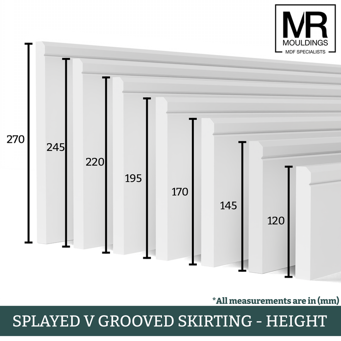 Splayed V Groove MDF Flexible Skirting Board-MR Mouldings Ltd