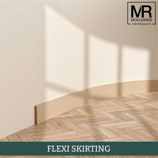 Splayed MDF Flexible Skirting Board-MR Mouldings Ltd