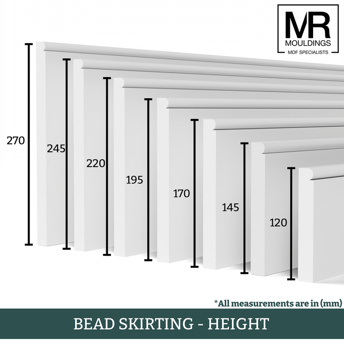 Bead MDF Flexible Skirting Board-MR Mouldings Ltd
