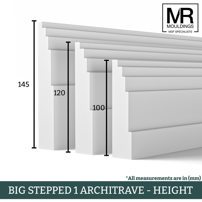 Big Stepped 1 Fire Rated MDF Architrave-MR Mouldings Ltd