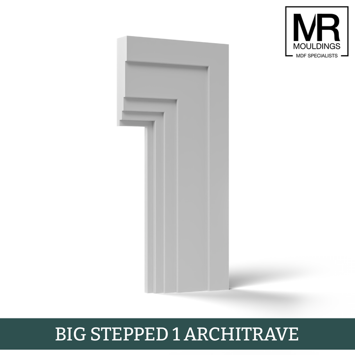 Big Stepped 1 Fire Rated MDF Architrave-MR Mouldings Ltd