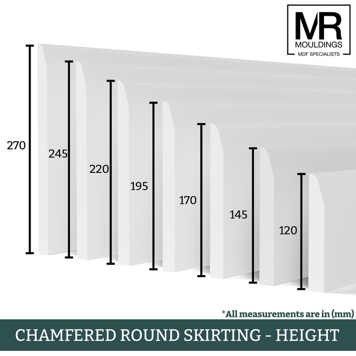 Chamfered Round MDF Flexible Skirting Board-MR Mouldings Ltd