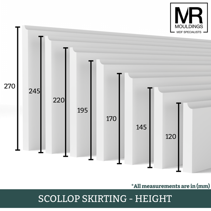 Scallop Fire Rated MDF Skirting Board-MR Mouldings Ltd