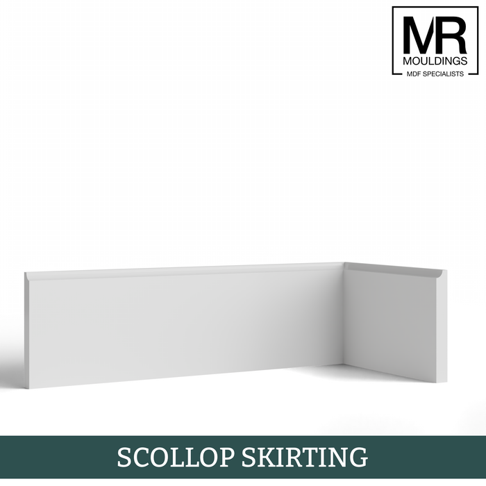 Scallop Fire Rated MDF Skirting Board-MR Mouldings Ltd