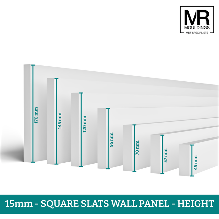 15mm Square Strips Wall Panel Kit-MR Mouldings Ltd