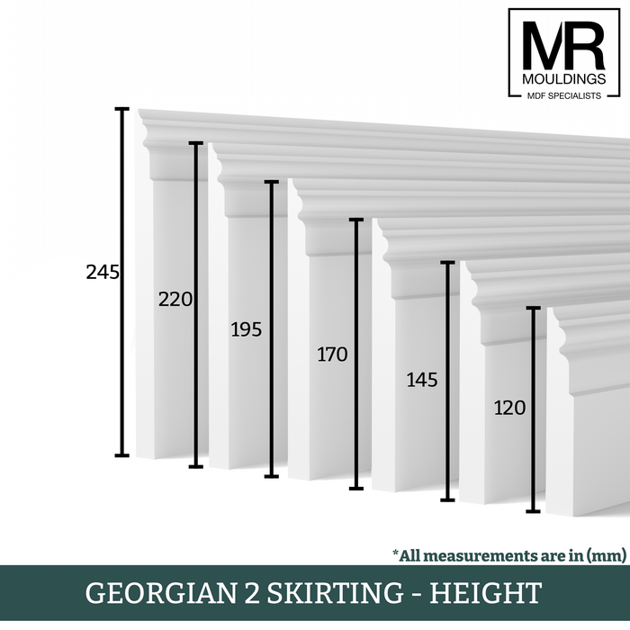 Georgian 2 MDF Flexible Skirting Board-MR Mouldings Ltd