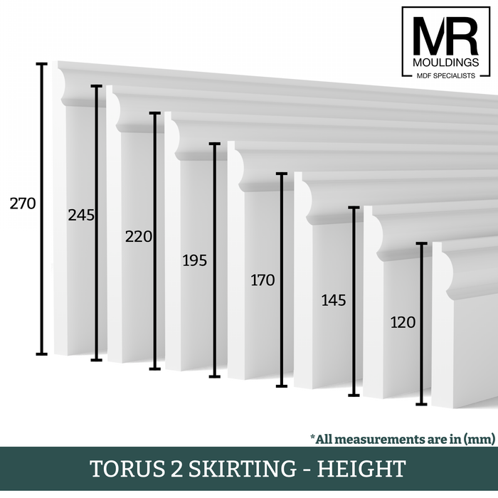 Torus 2 MDF Flexible Skirting Board-MR Mouldings Ltd