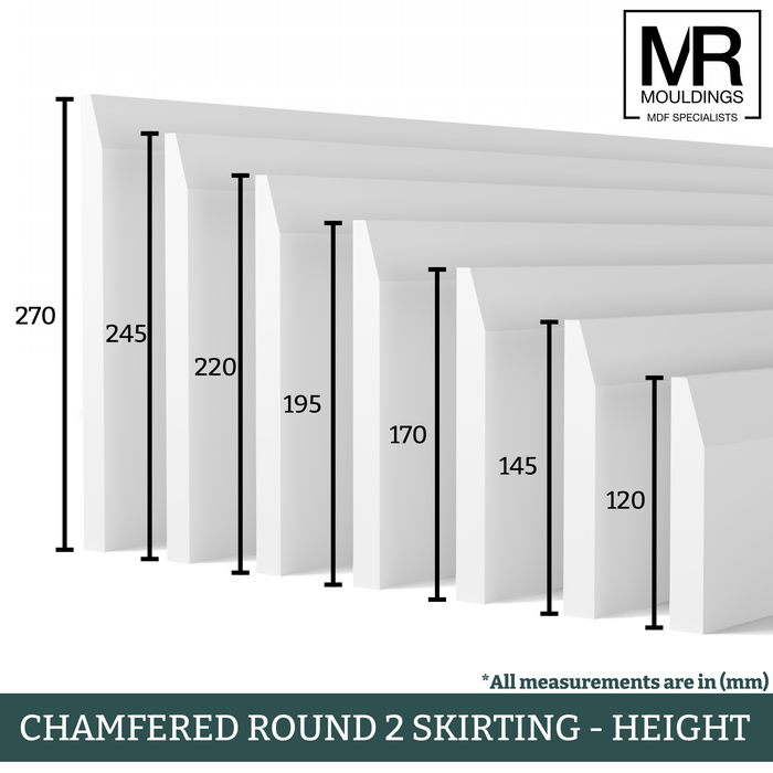 Chamfered 2 MDF Flexible Skirting Board-MR Mouldings Ltd