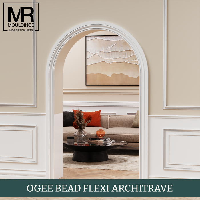 Ogee and Bead Flexible MDF Architrave Board-MR Mouldings Ltd