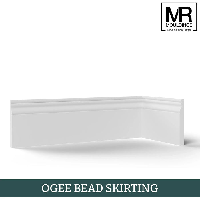 Ogee Bead Fire Rated MDF Skirting Board-MR Mouldings Ltd