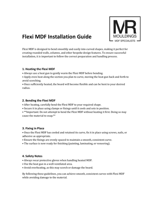 Bolection Flexible MDF Picture Rail Mould-MR Mouldings Ltd