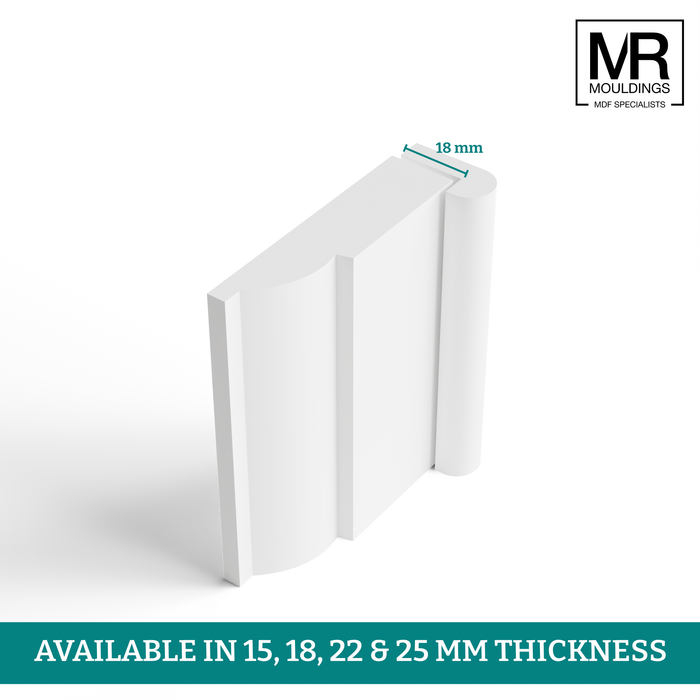 Hockey Stick MDF Architrave Cover-MR Mouldings Ltd