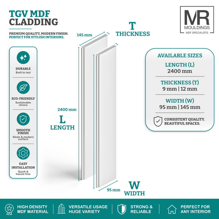 Tongue and Groove MDF Cladding-MR Mouldings Ltd
