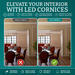 Plain cornice compared with LED cornice coving lighting a dining room - MR Mouldings Ltd