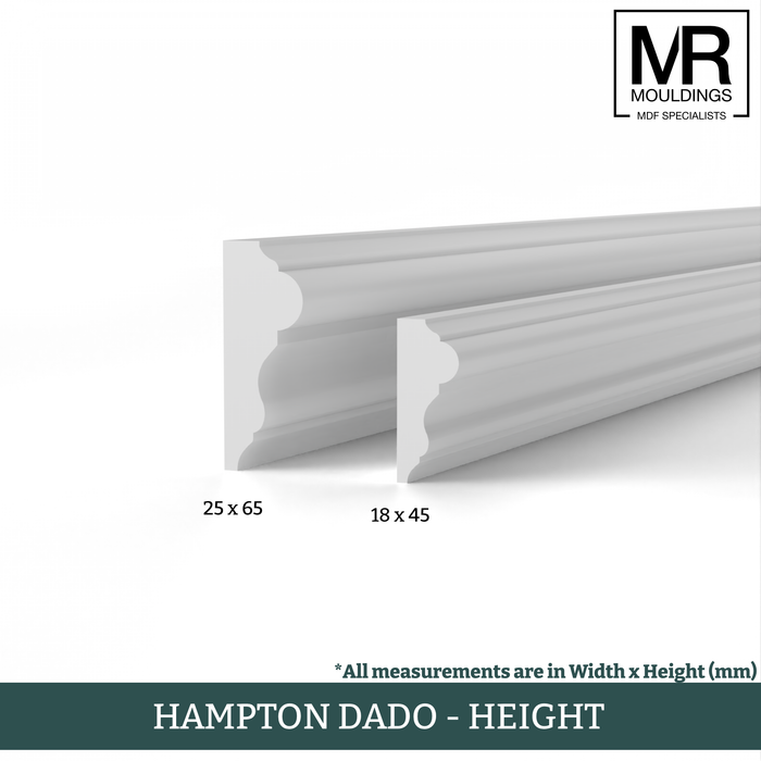 Hampton MDF Dado Rail-MR Mouldings Ltd