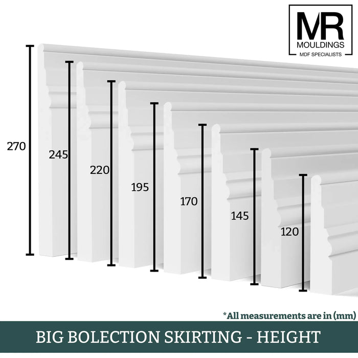 Big Bolection MDF Skirting Board-MR Mouldings Ltd