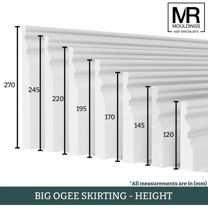 Ogee Big MDF Skirting Board-MR Mouldings Ltd