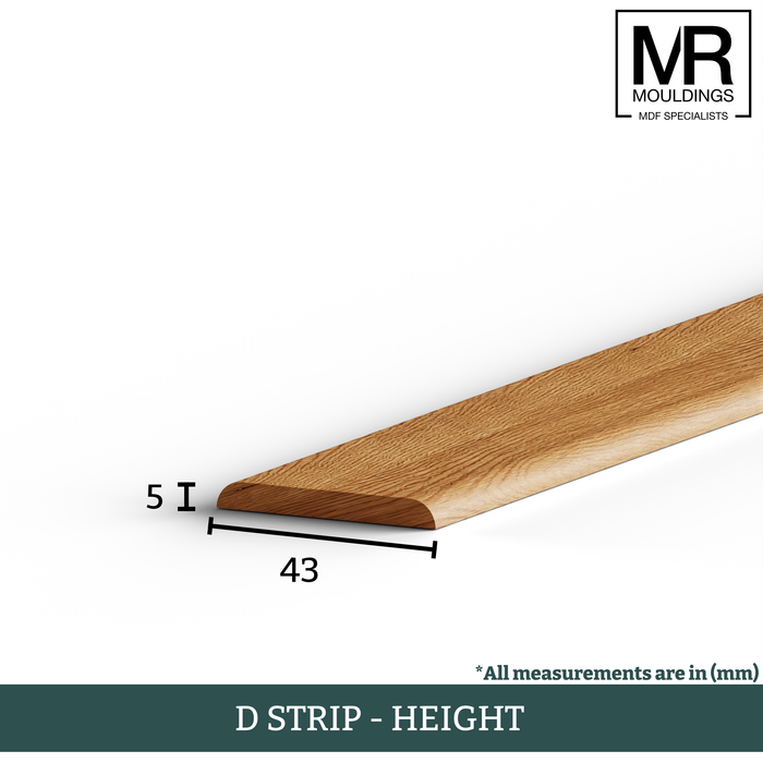 43mm - D Profile Flooring Moulding-MR Mouldings Ltd
