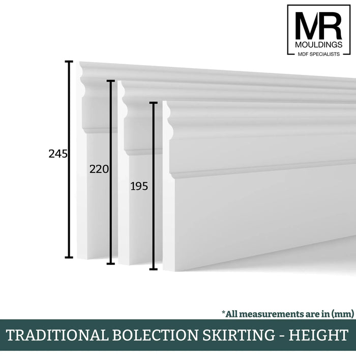 Traditional Bolection MDF Skirting Board-MR Mouldings Ltd
