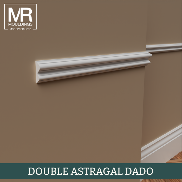 Double Astragal MDF Dado Rail-MR Mouldings Ltd