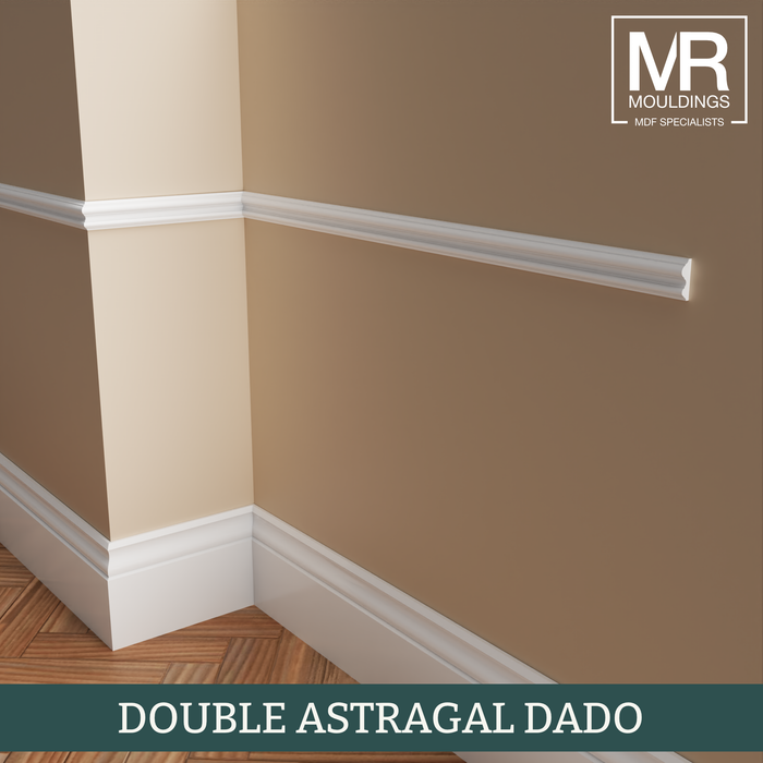 Double Astragal MDF Dado Rail-MR Mouldings Ltd