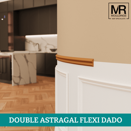 Double Astragal Flexible MDF Dado Mould-MR Mouldings Ltd