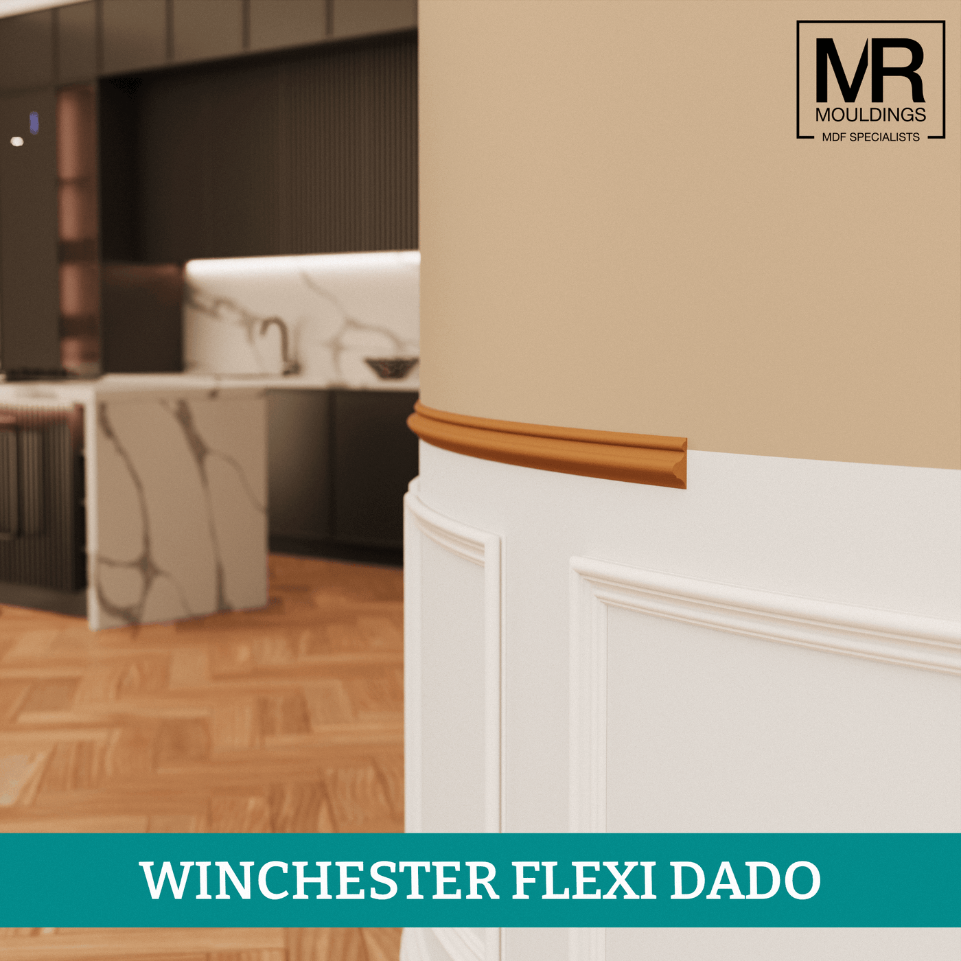 Dado Cladding Winchester Flexible MDF Dado Mould | Traditional Curved Moulding for ...