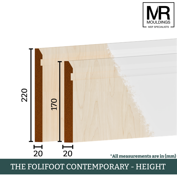 The Folifoot Contemporary Tulip Skirting Board-MR Mouldings Ltd