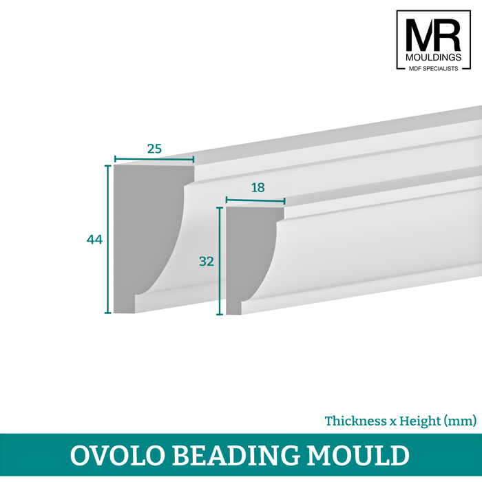 Ovolo MDF Beading Moulding-MR Mouldings Ltd