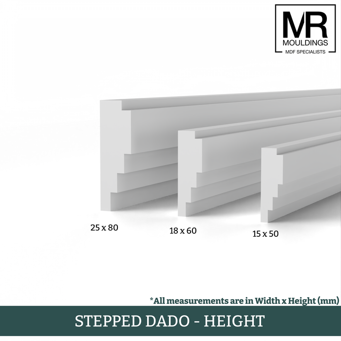 Stepped MDF Dado Rail-MR Mouldings Ltd