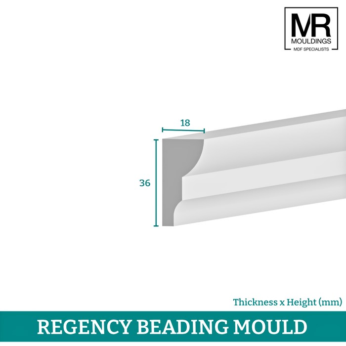 Regency 2 MDF Beading Moulding-MR Mouldings Ltd