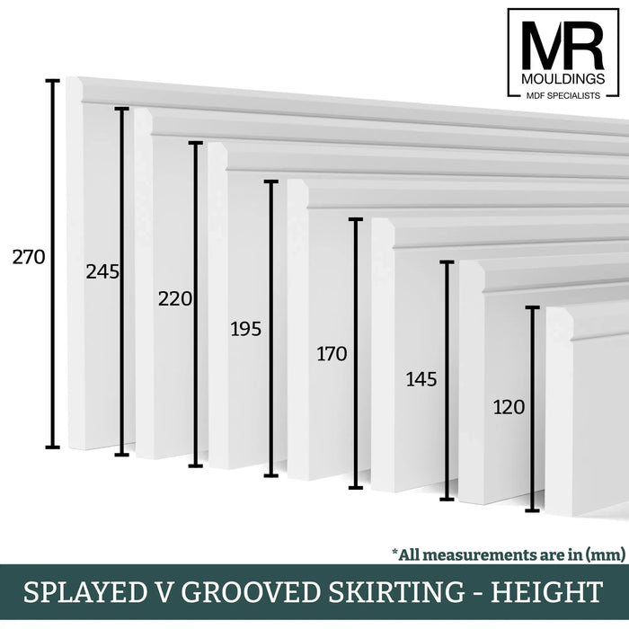 Splayed V Groove MDF Skirting Board-MR Mouldings Ltd