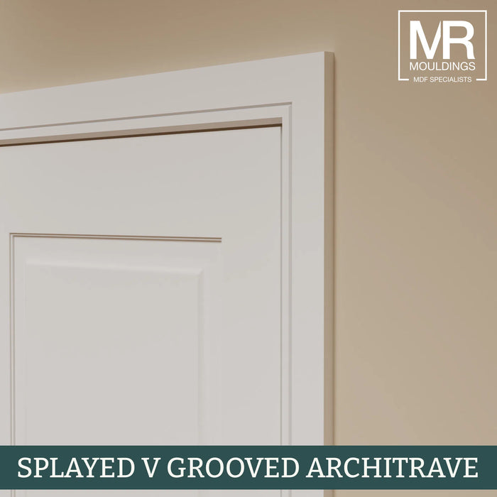 Splayed V Groove MDF Architrave-MR Mouldings Ltd