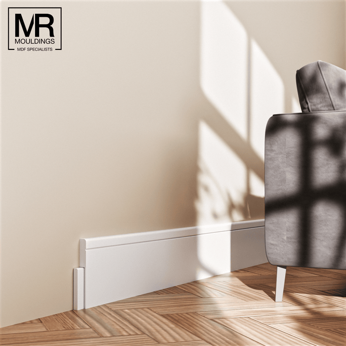 Pencil Round V Groove MDF Skirting Cover Board-MR Mouldings Ltd