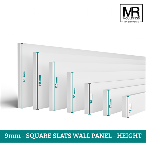 9mm Square Strips Wall Panel Kit-MR Mouldings Ltd