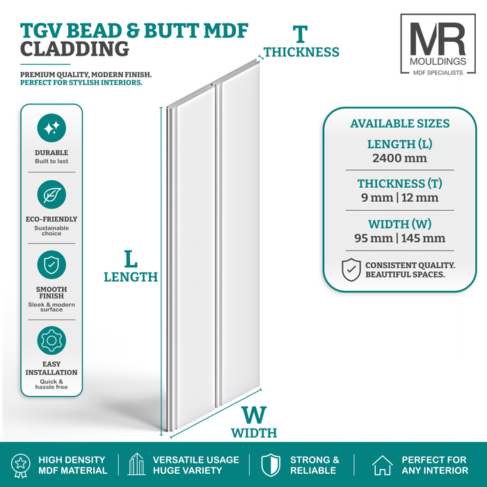 Butt and Bead Fire Rated MDF Cladding-MR Mouldings Ltd
