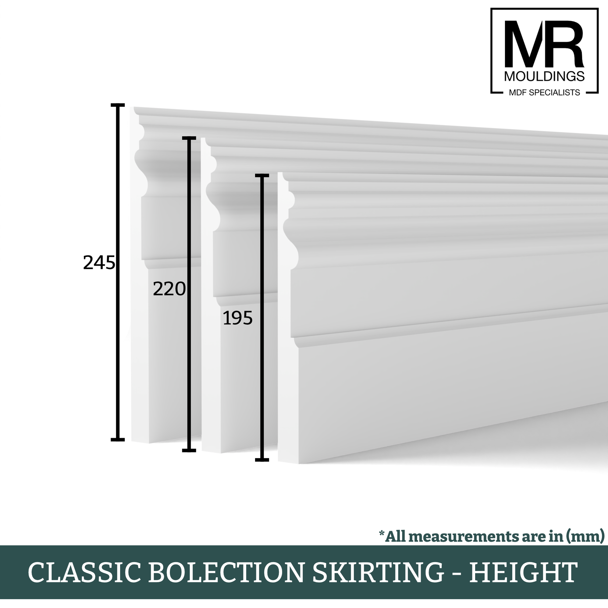 Classic Bolection MDF Flexible Skirting Board
