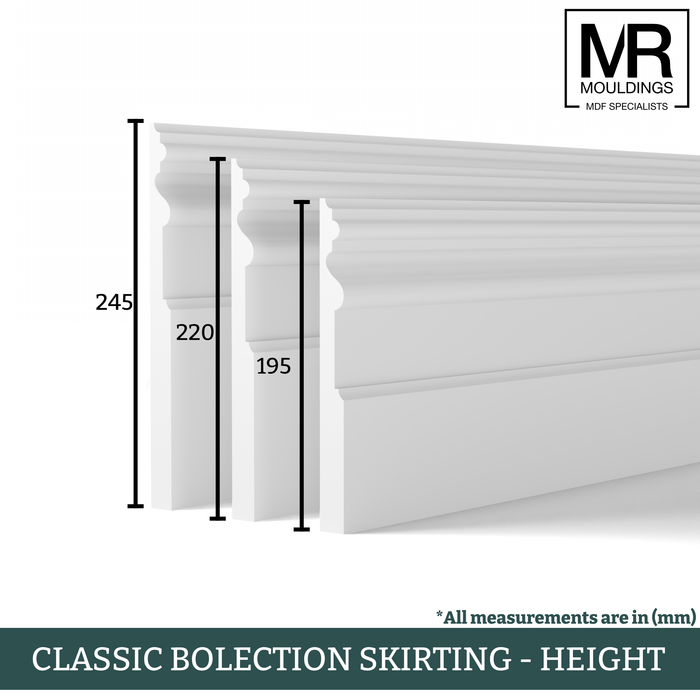 Classic Bolection MDF Flexible Skirting Board-MR Mouldings Ltd